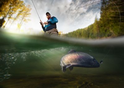 Spoon fishing for trout 